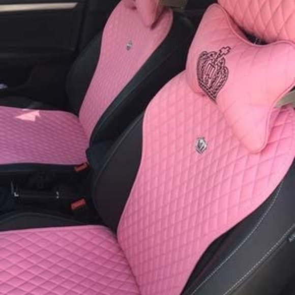 SEE LISTING Leather Universal Car Seat Cover for Women/Girl Pk/Blk SEE LISTING - Picture 10 of 11